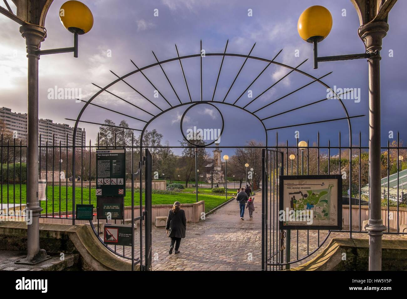 France, Paris, parc Georges-Brassens Banque D'Images