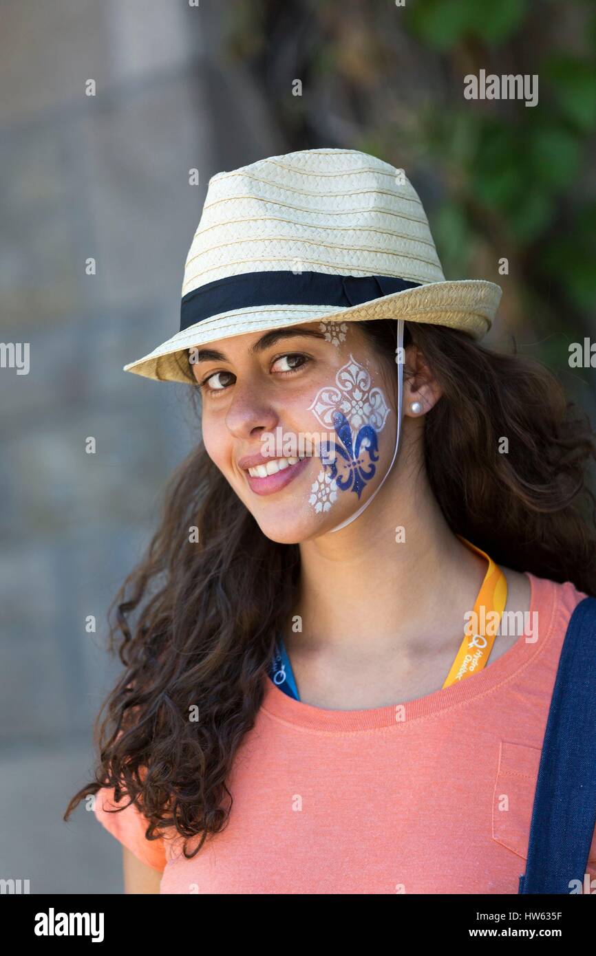Canada, Québec, Montréal, Québec, fête nationale, le traditionnel défilé du 24 juin sur la rue St Denis Banque D'Images