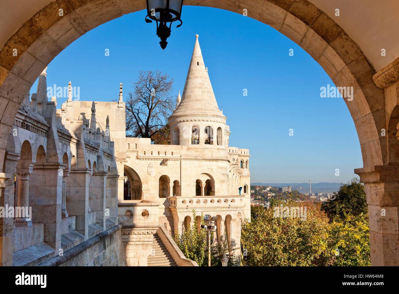 La Hongrie, Budapest, inscrite au Patrimoine Mondial de l'UNESCO, Bastion des Pêcheurs Banque D'Images