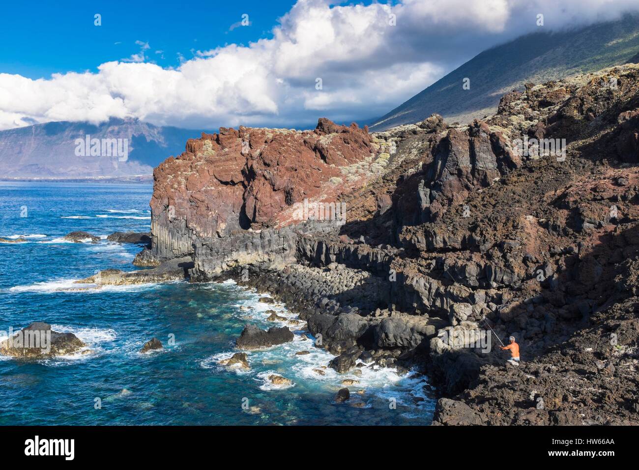 Espagne Îles Canaries El Hierro island a déclaré Réserve de biosphère par l'UNESCO Pozo de la Salud bien connu pour ses eaux thermales Banque D'Images
