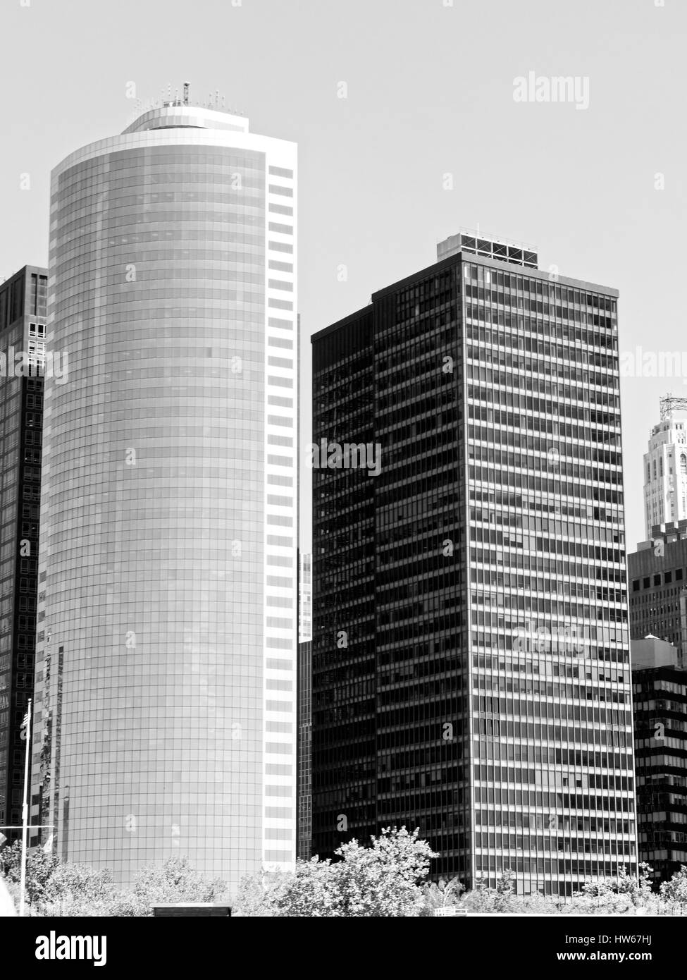 World Financial Center et North Cove Harbour à Hudson River, Lower Manhattan, New York, USA Banque D'Images