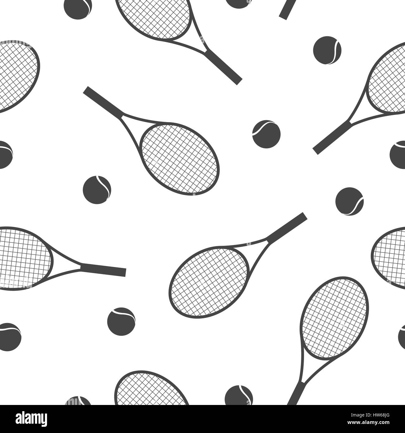 Seamless background sport avec des éléments d'équipement pour le tennis, raquette et balle, vector illustration. Illustration de Vecteur