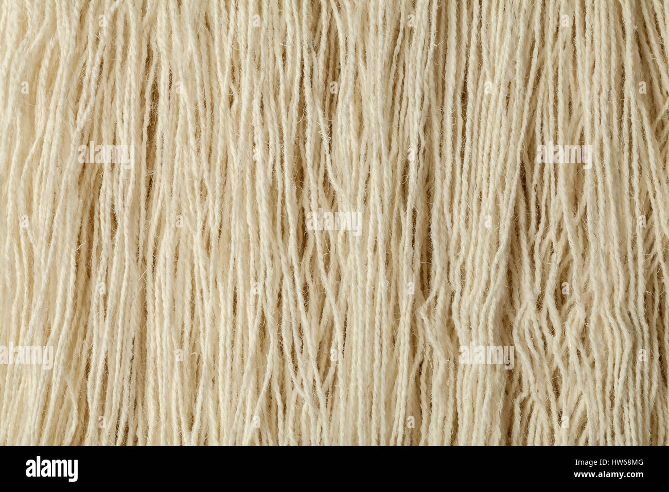 Image de moutons blancs artisan naturel fil de laine avec des aiguilles. Banque D'Images