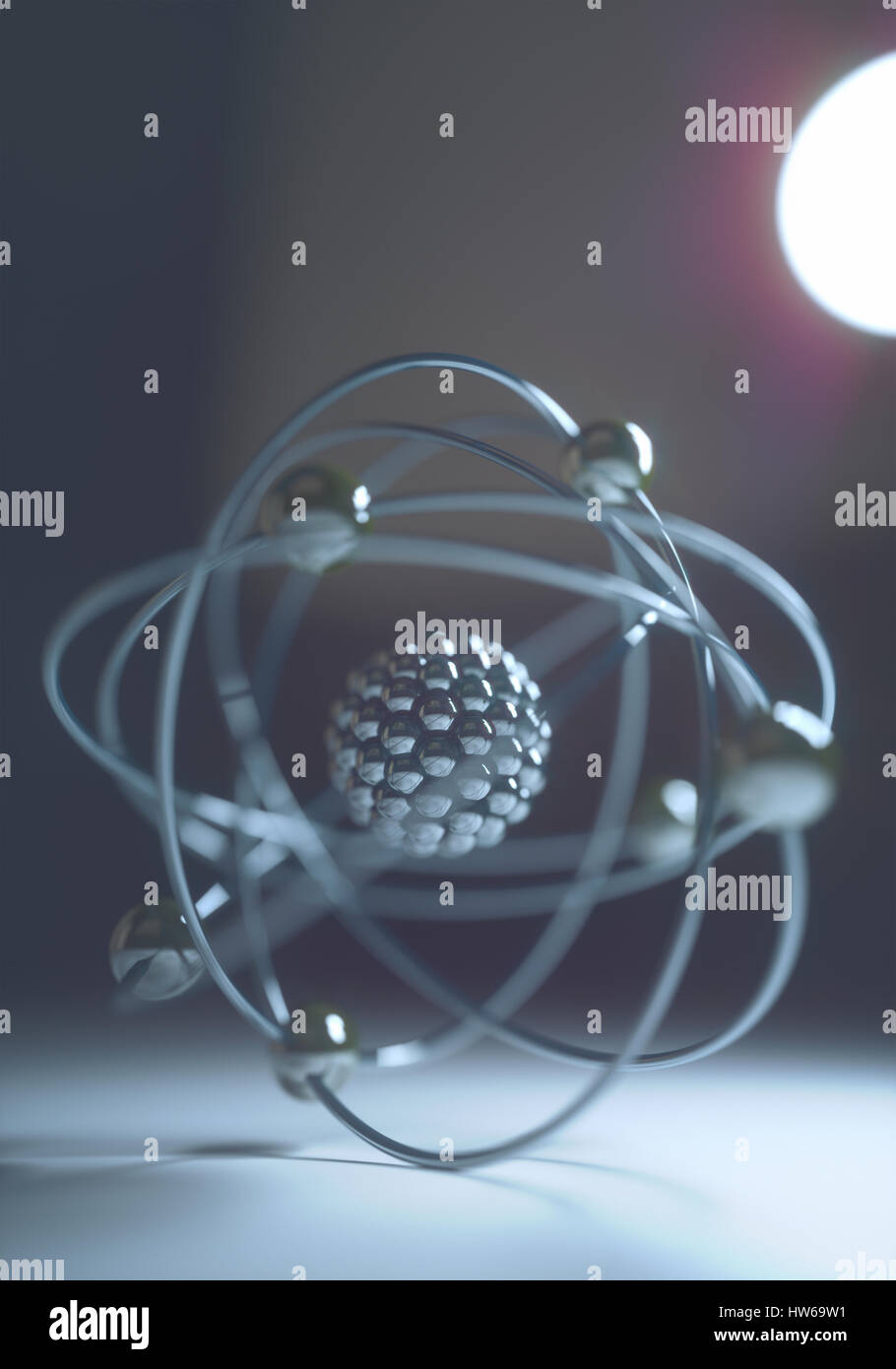Atome, illustration. Banque D'Images