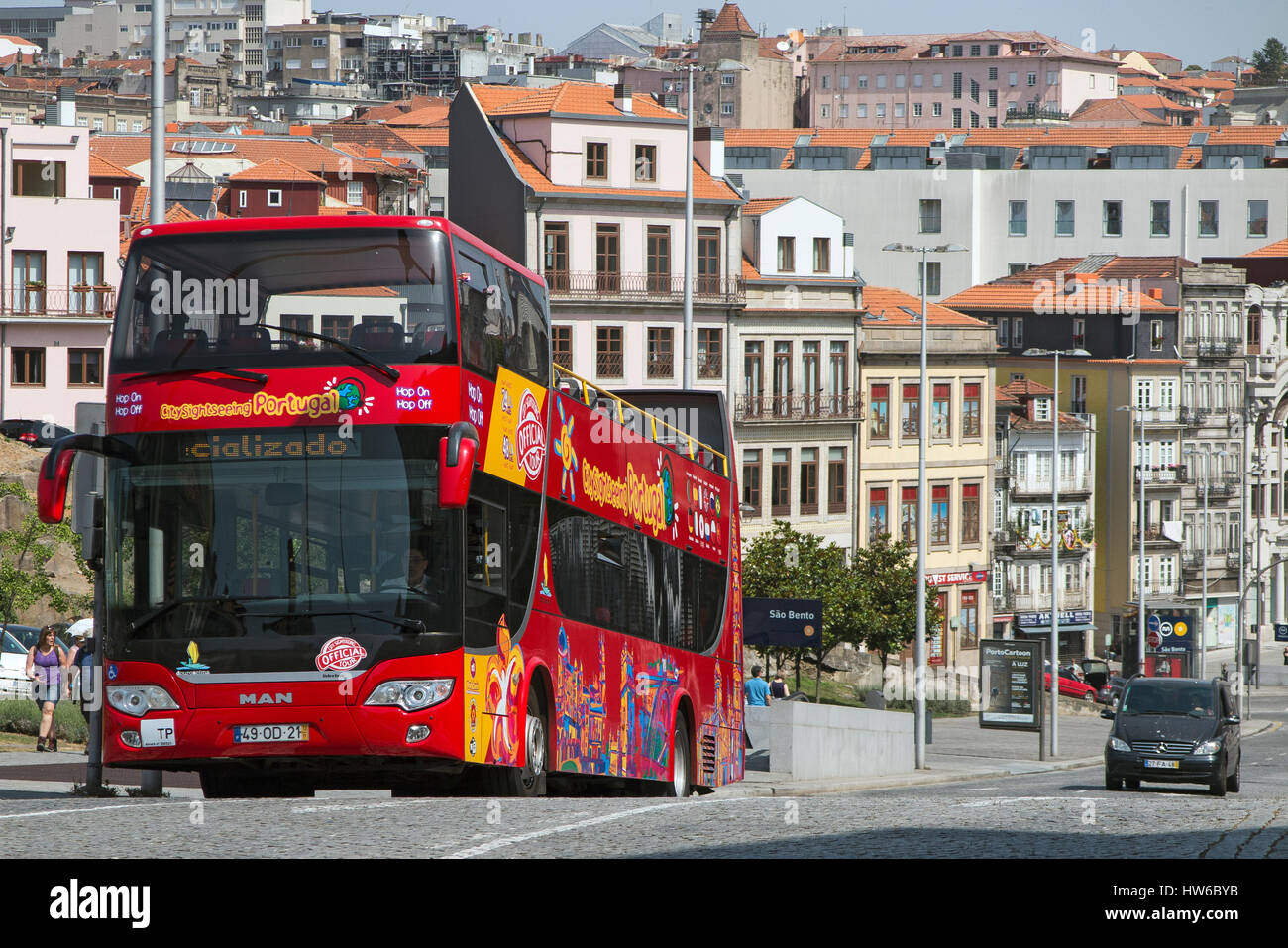 Vue panoramique de la vieille ville de Porto Portugal Banque D'Images