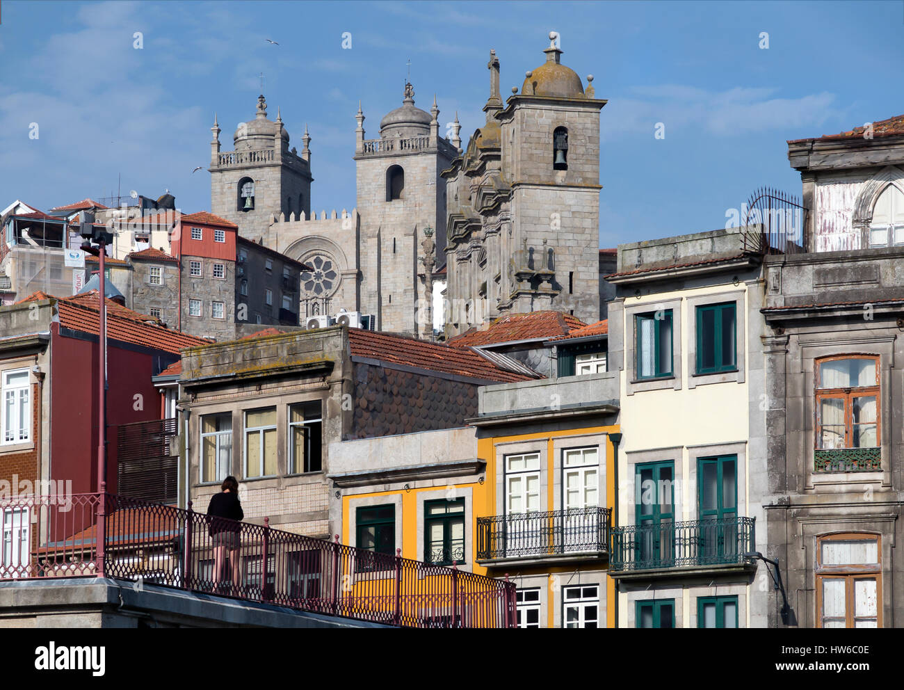 Vue panoramique de la vieille ville de Porto Portugal Banque D'Images