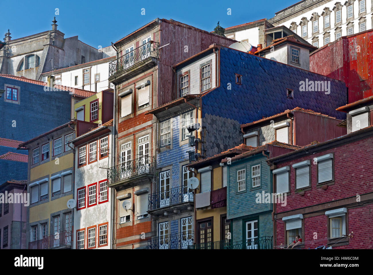 Vue panoramique de la vieille ville de Porto Portugal Banque D'Images