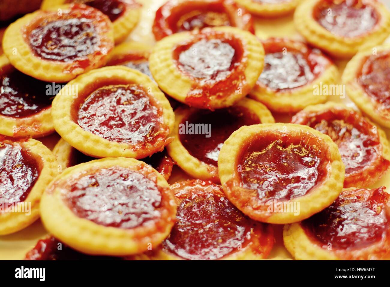 Tartelettes à la confiture faite maison Banque D'Images