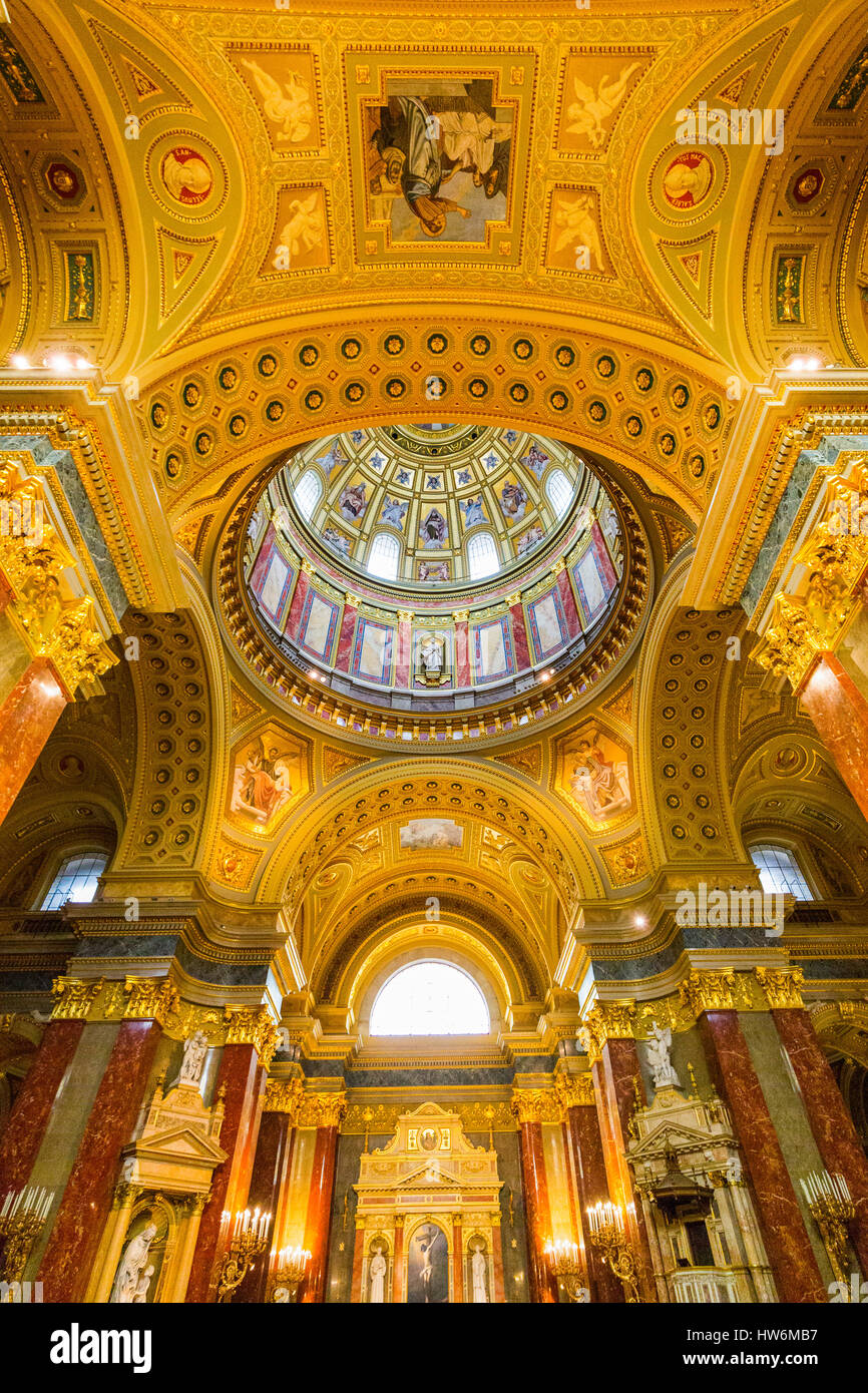 Basilique Saint Stephen intérieur le Szent Istvan Bazilika. L'Europe du sud-est de la Hongrie, Budapest Banque D'Images