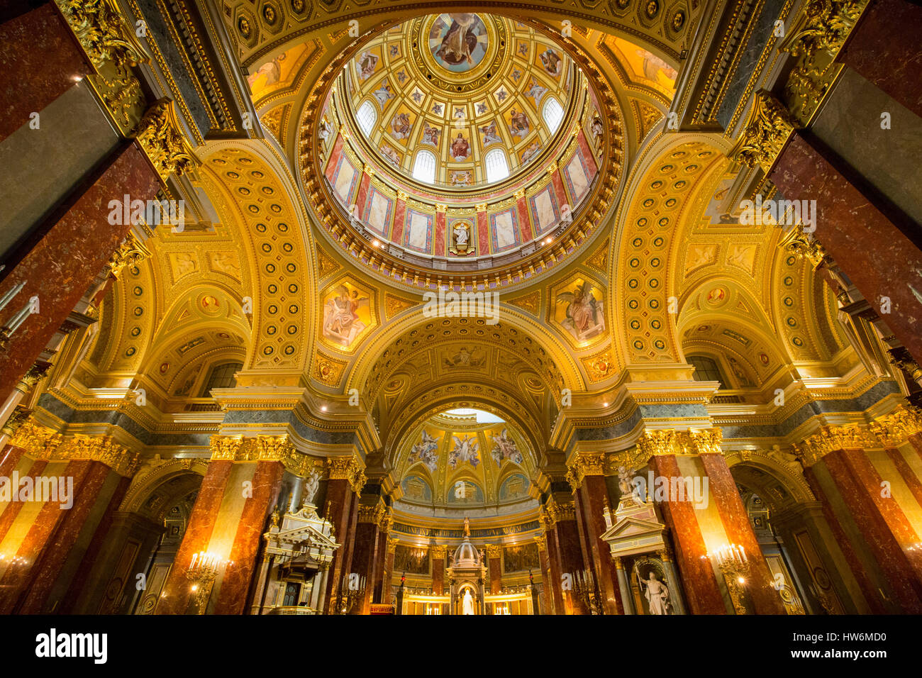 Basilique Saint Stephen intérieur le Szent Istvan Bazilika. L'Europe du sud-est de la Hongrie, Budapest Banque D'Images
