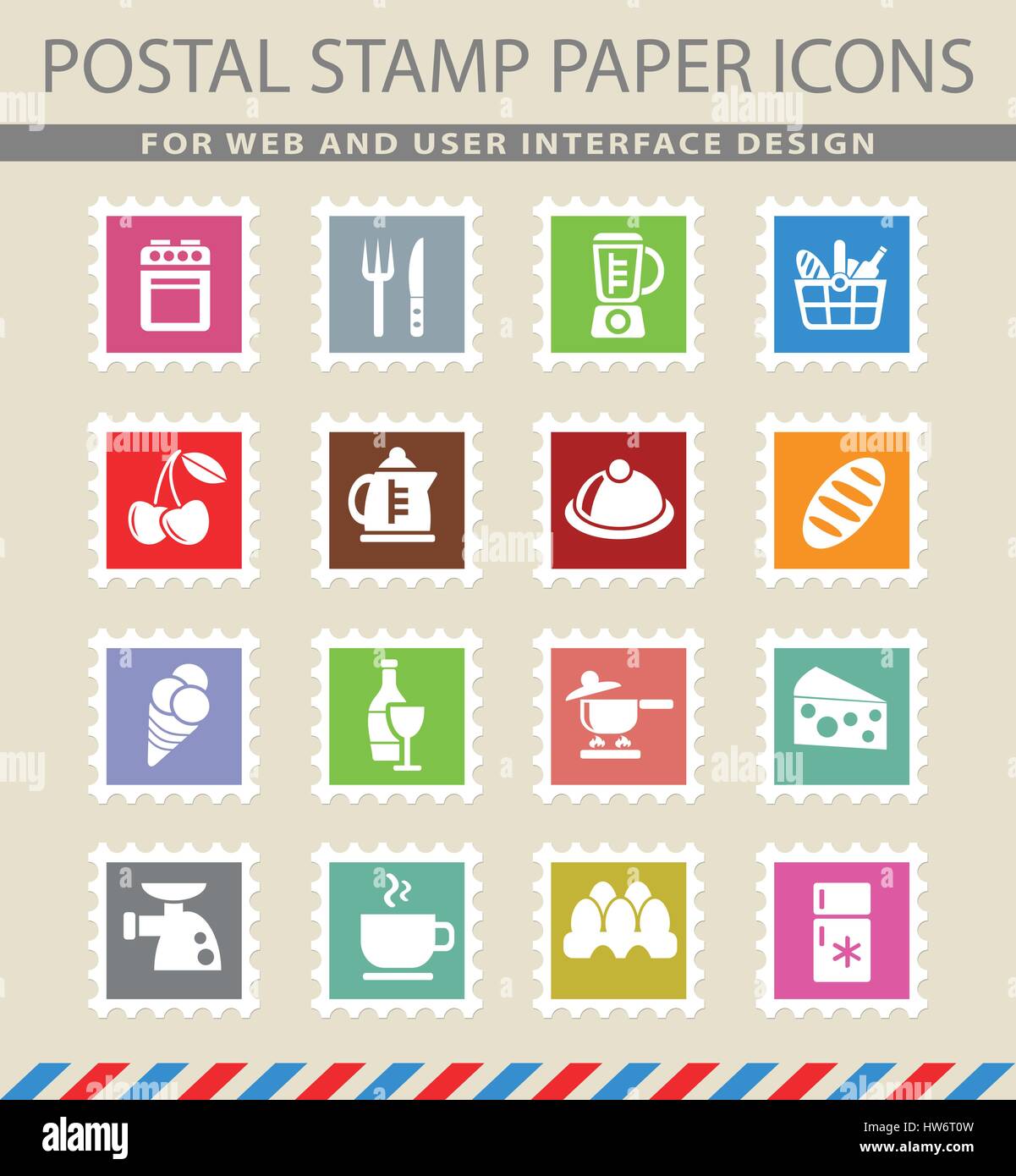 Nourriture et cuisine web icons pour la conception d'interface utilisateur Illustration de Vecteur