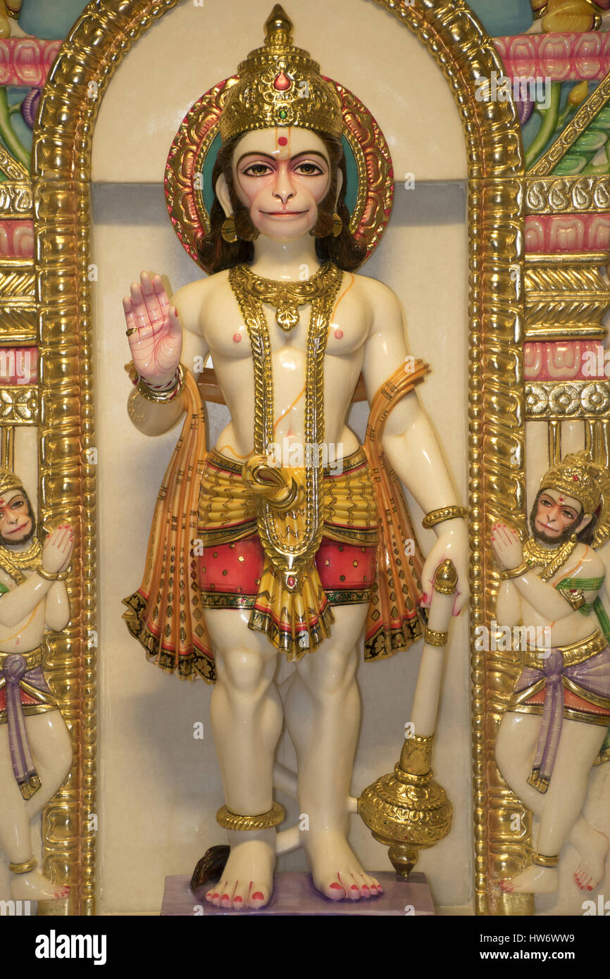 Statue de Hanuman BAPS Swaminarayan Mandir, Katraj, Pune Banque D'Images