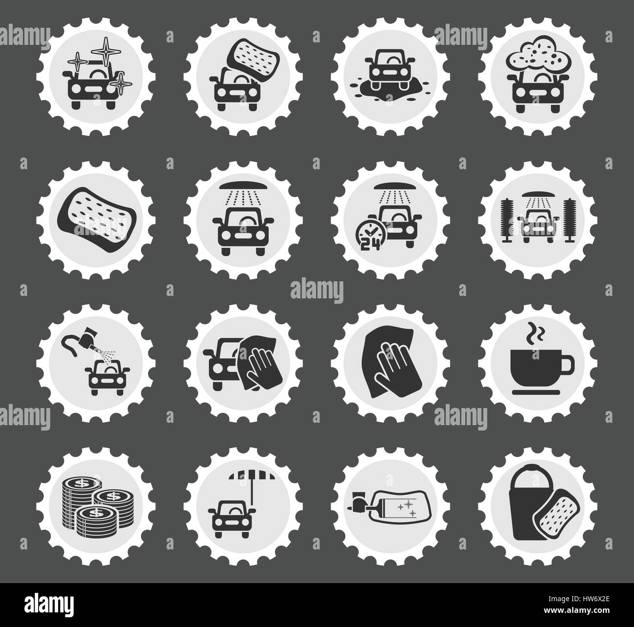 Service de lavage de voiture web icons pour la conception d'interface utilisateur Illustration de Vecteur