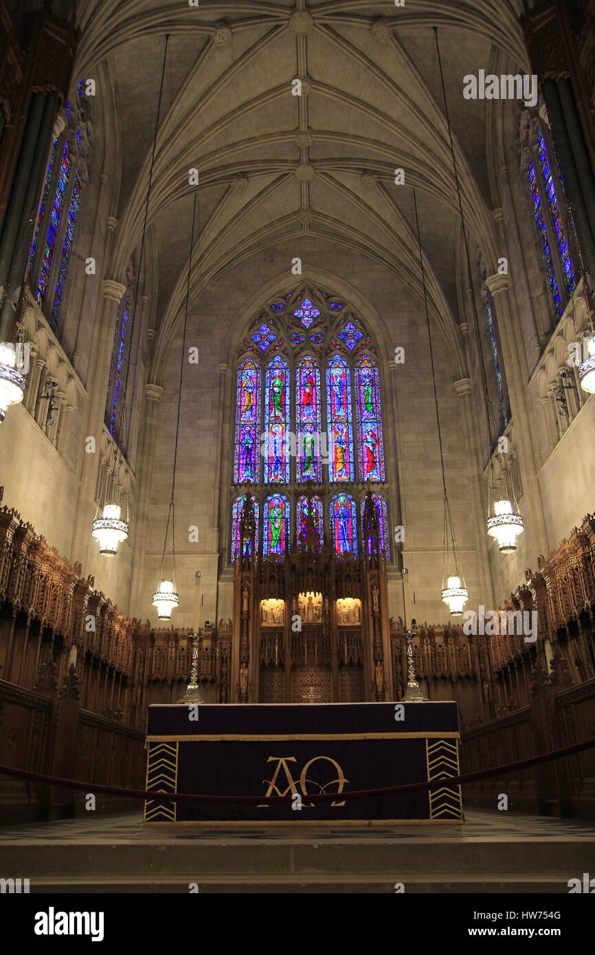 Intérieur de l'Université Duke Durham Chapel Duke en Caroline du Nord Banque D'Images