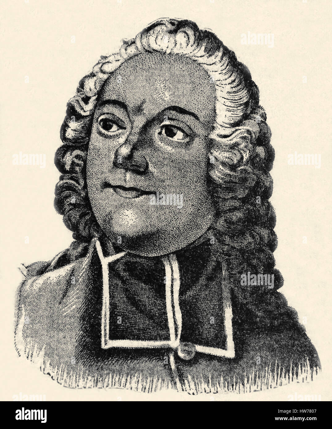 Atoine François Prevost savent que l'Abbe Prevost (1697-1763) 17ème siècle. L'auteur français romancier. Gravure xixe s. Banque D'Images