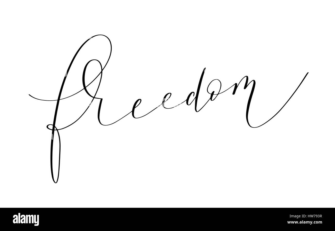 L'écriture de la liberté inscription lettrage Illustration de Vecteur
