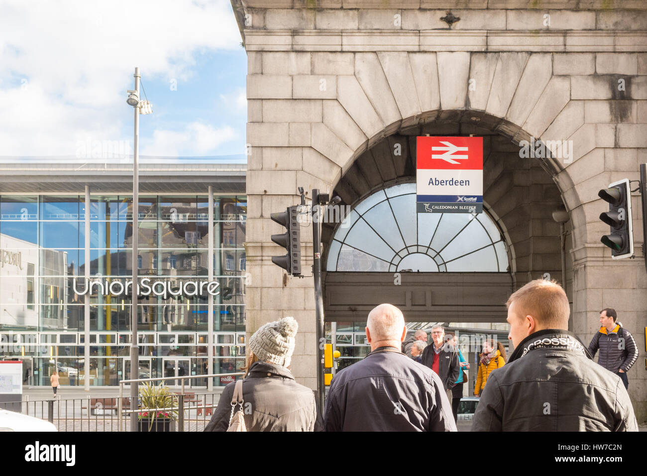 La gare ferroviaire d'Aberdeen et de Union Square Banque D'Images