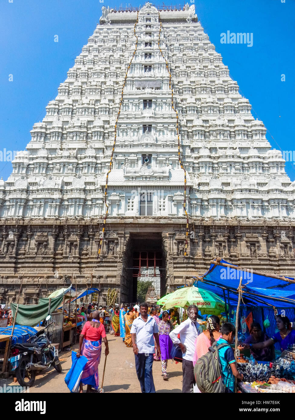 Décorées dans arunachaleswarar riche temple thiruvanamalaï, Inde Banque D'Images