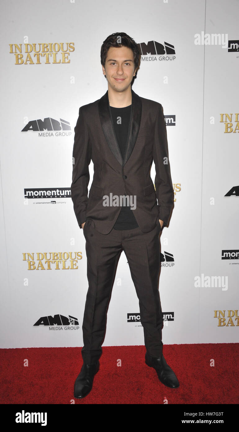 Première mondiale de Momentum Pictures' dans 'Bataille' douteuse - Arrivées avec : Nat Wolff Où : Los Angeles, California, United States Quand : 15 Oct 2017 Banque D'Images