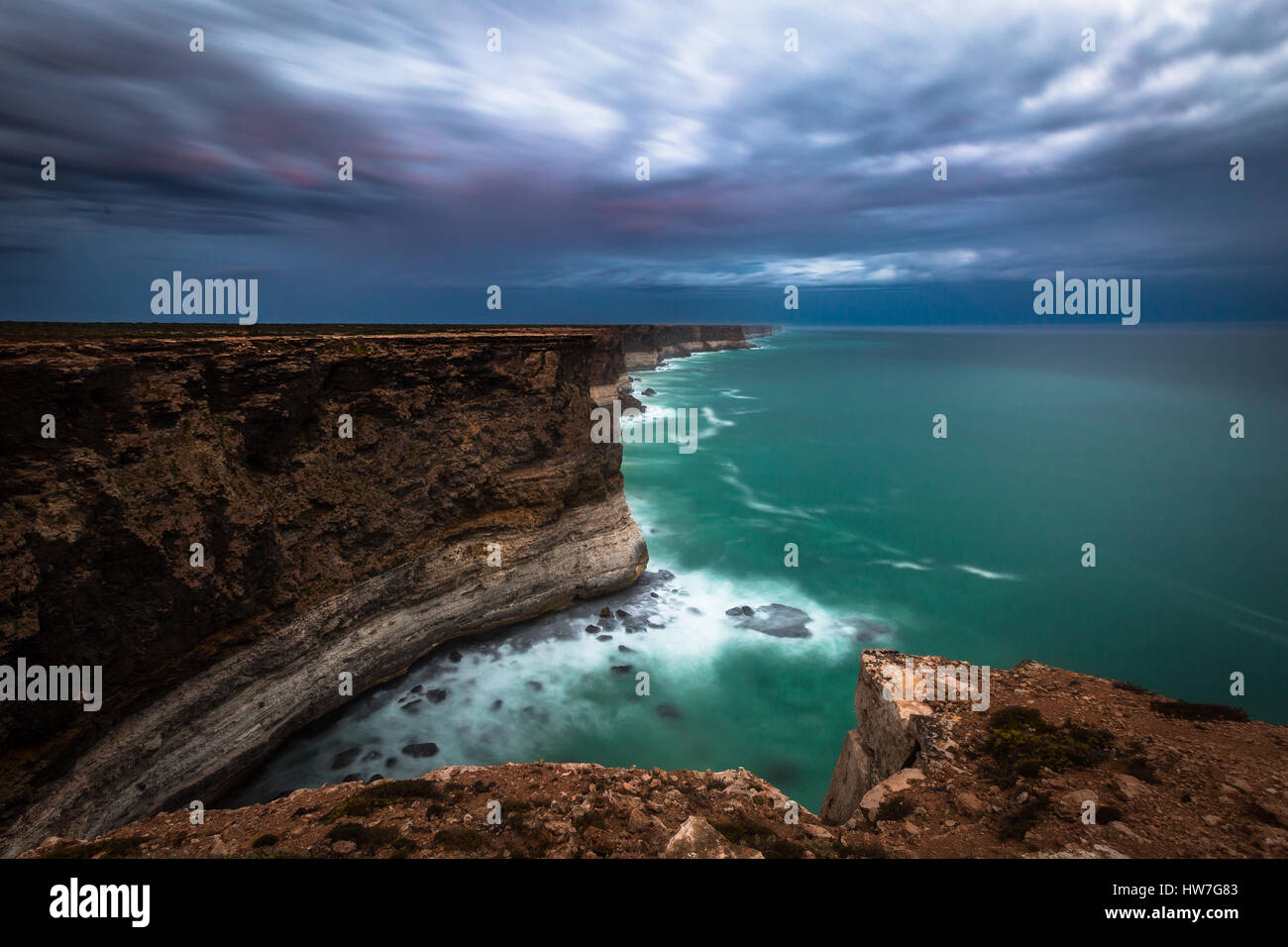 La Grande Baie australienne - Falaises Bunda - Plaines du Nullarbor, Australie du Sud Banque D'Images