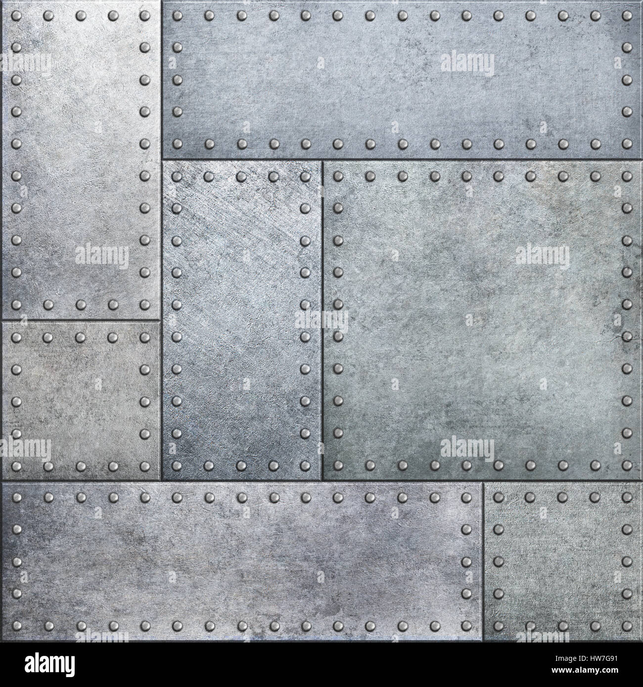 Les plaques de métal fond transparent 3d illustration Banque D'Images