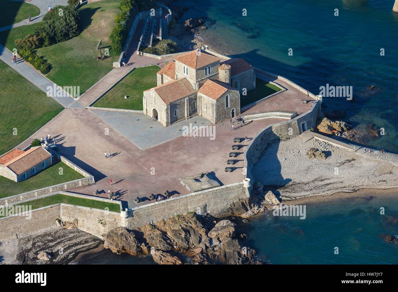 En France, en Vendée, Les Sables d'Olonne, Prieuré Saint Nicolas (vue aérienne) Banque D'Images