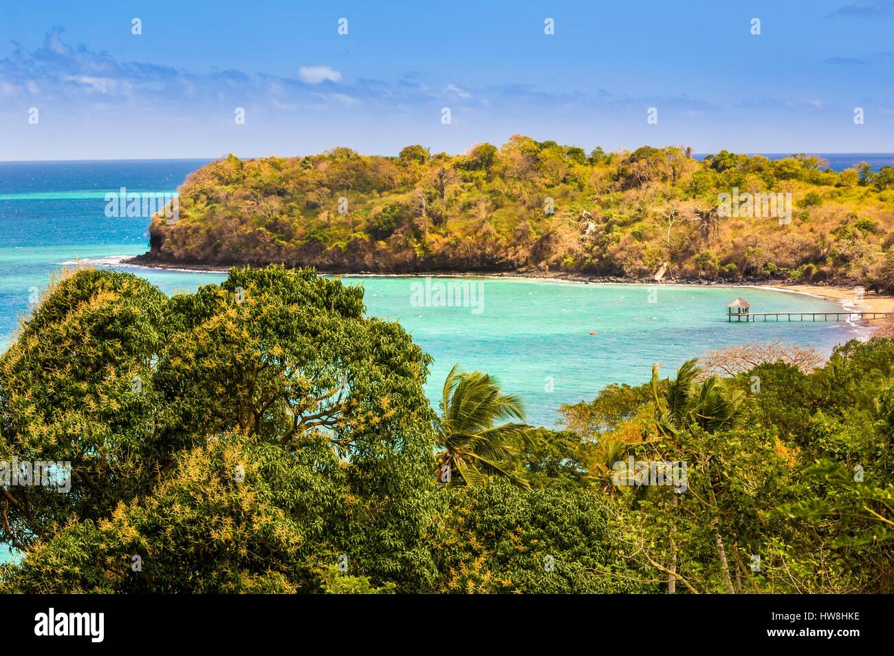 La France, l'île de Mayotte (département français d'outre-mer), la Grande Terre, Kani-Keli, N'gouja beach et de la jetée Banque D'Images