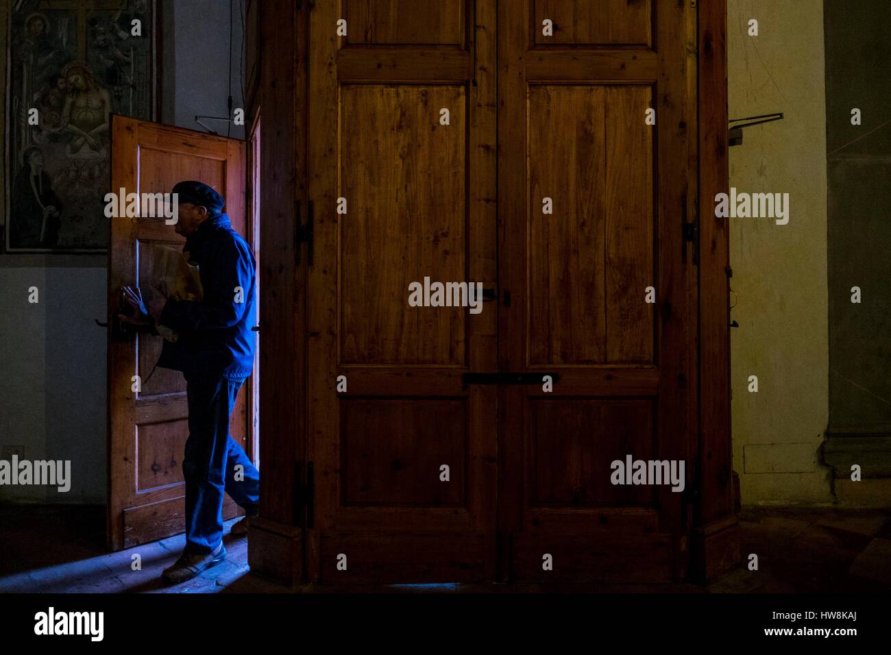 Italie, Toscane, Province de Sienne, San Gimignano, village médiéval du centre historique classé au Patrimoine Mondial de l'UNESCO, l'église Sant'Agostino Banque D'Images
