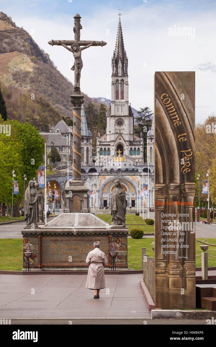 France, Hautes Pyrenees, Lourdes, sanctuaire de Notre-Dame de Lourdes, jubilé de la miséricorde gate Banque D'Images