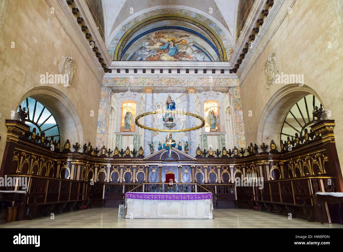 Cuba, Ciudad de la Habana Province, La Havane, La Habana Vieja ville inscrite au Patrimoine Mondial de l'UNESCO, intérieur de la Virgen Maria de la Immaculada Conception Cathedral Banque D'Images