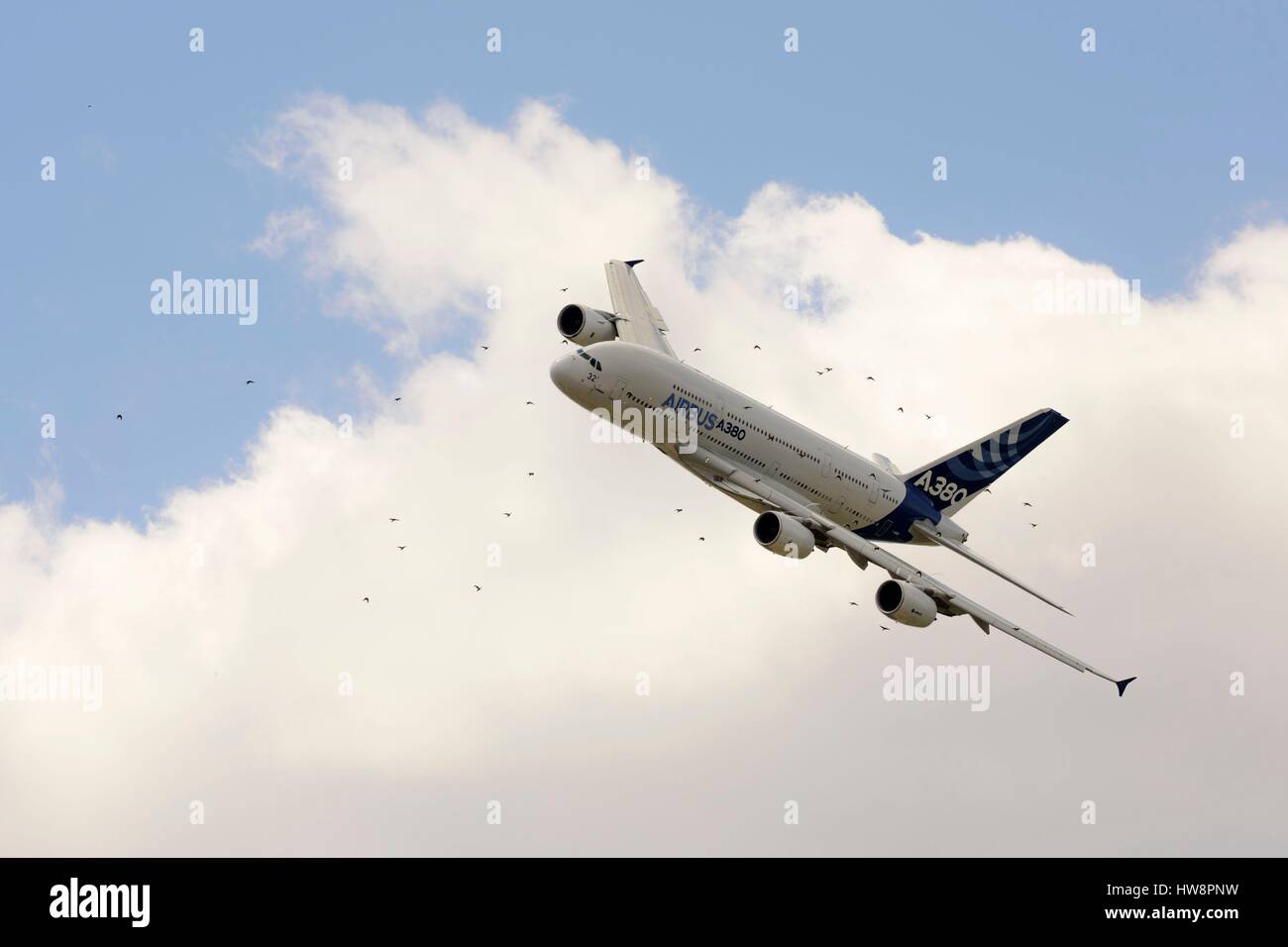 France, Val d'Oise, Le Bourget, l'aéroport du Bourget, l'Airbus A380 au salon du Bourget l'aviation Banque D'Images