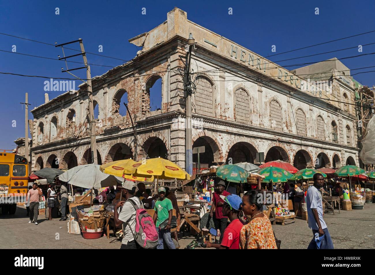 Haïti, Port-au-Prince, le centre-ville, marché Fer reconstruit Banque D'Images