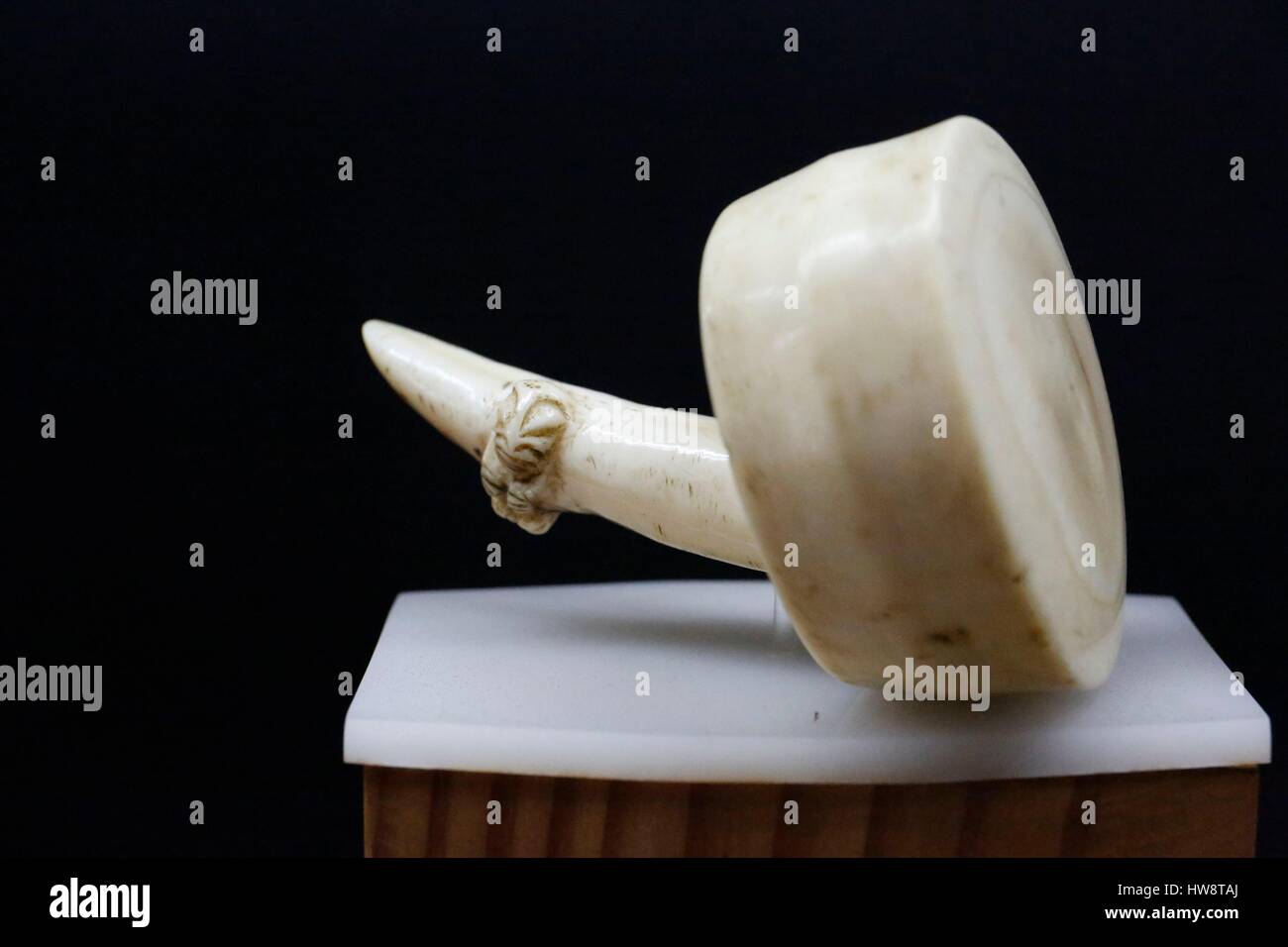 La France, la Polynésie française, l'archipel des îles du Vent, île de Tahiti, Tahiti et les îles Museum à Pointe des pecheurs, exposition d'art ancien artefact Banque D'Images