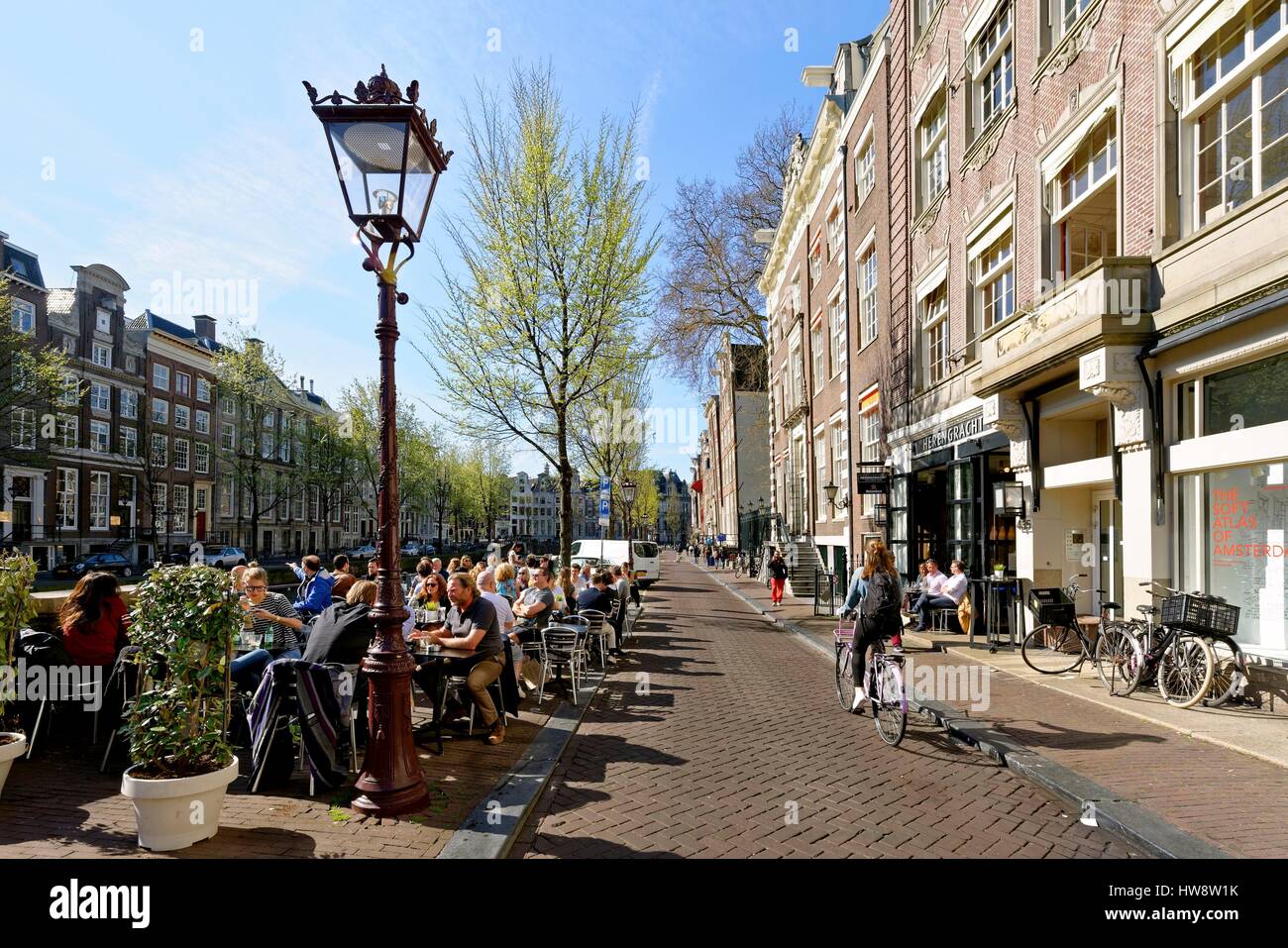 Pays-bas, le nord de Holand, Amsterdam, 17ème siècle canal ring zone située à l'intérieur du canal Singel, inscrite au Patrimoine Mondial de l'UNESCO canal Herengracht, Banque D'Images