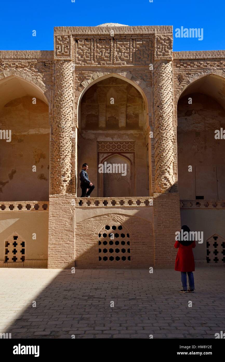 Iran, Ispahan province, Dasht-e Kavir désert, ville de Nain Naein, également connu sous le nom de mosquée Jameh Khorasani style est un des plus anciens (9e siècle) en Iran et encore en usage Banque D'Images
