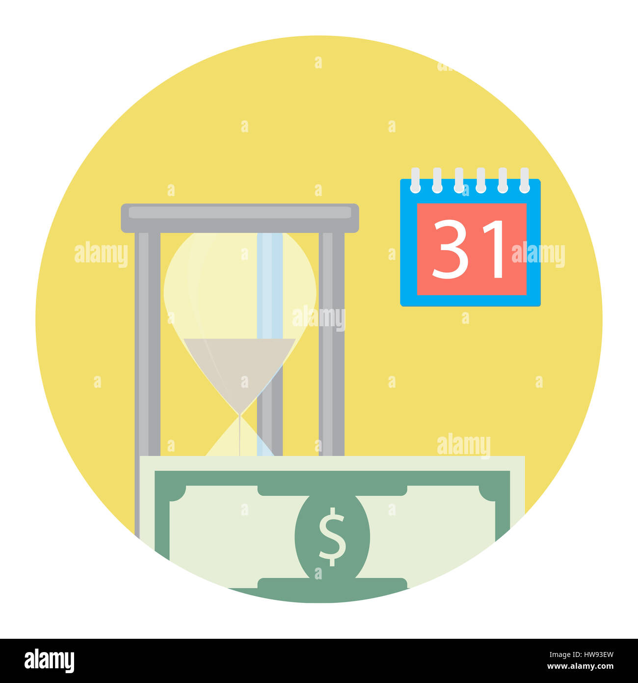 Le temps est argent. Le capital financier, l'heure pour les salaires, vector illustration Banque D'Images