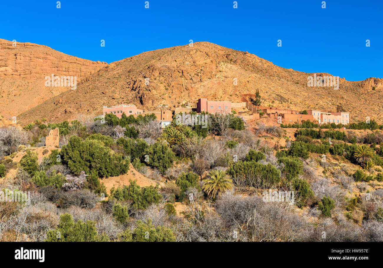 Paysage de la vallée du Dadès dans les montagnes du Haut Atlas, Maroc Banque D'Images