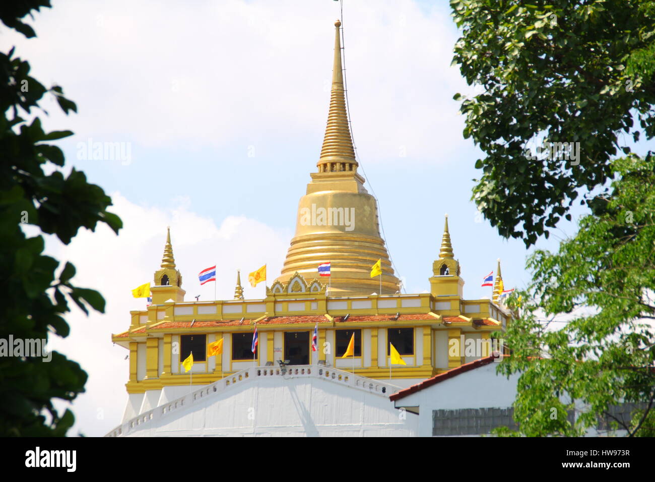 Mont d'or de Wat Sakhet, Bangkok, Thaïlande Banque D'Images