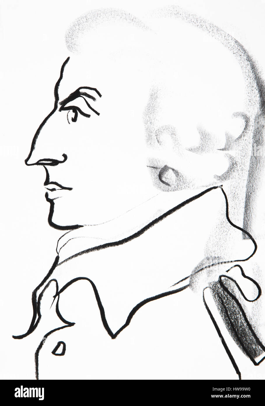 Portrait d'Adam Smith (1723 -1790), philosophe écossais et pionnier de l'économie et - illustration de l'Ewa Ewa KLOS KLOS ©/Opale Banque D'Images
