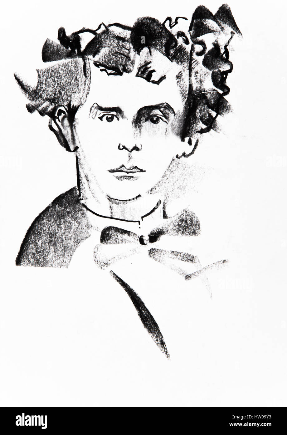 Portrait de Louis II de Baviere (Ludwig Otto Friedrich Wilhelm von Wittelsbach, 1845-1886) - Portrait de Ludwig II (ou Louis II de Bavière en uniforme) Banque D'Images