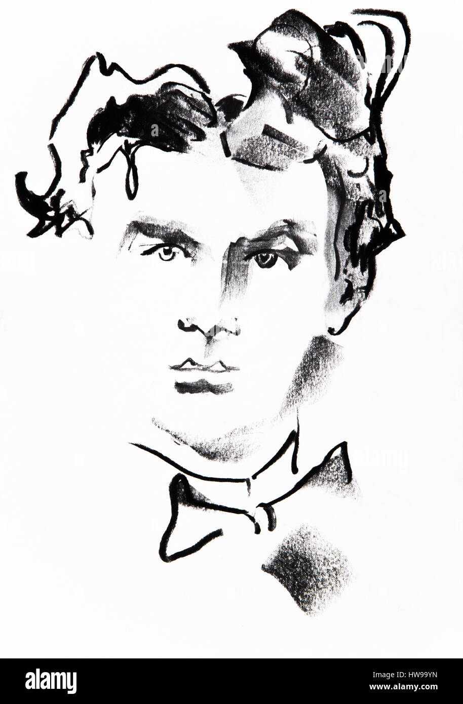 Portrait de Louis II de Baviere (Ludwig Otto Friedrich Wilhelm von Wittelsbach, 1845-1886) - Portrait de Ludwig II (ou Louis II de Bavière en uniforme) Banque D'Images