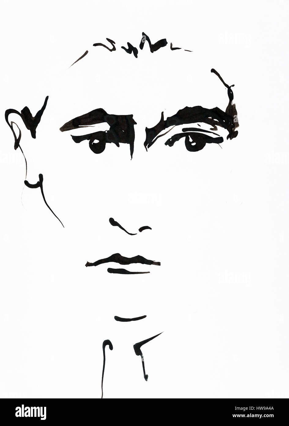 Portrait de Franz Kafka (1883-1924), tchèque, Ecrivain de langue allemande - illustration de l'Ewa Ewa KLOS KLOS ©/Opale Banque D'Images