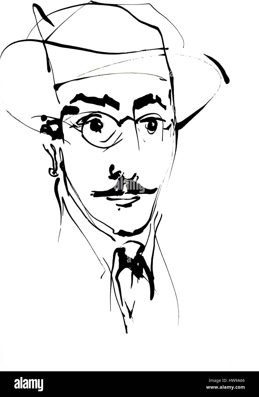 portrait-de-fernando-pessoa-banque-d-images-noir-et-blanc-alamy