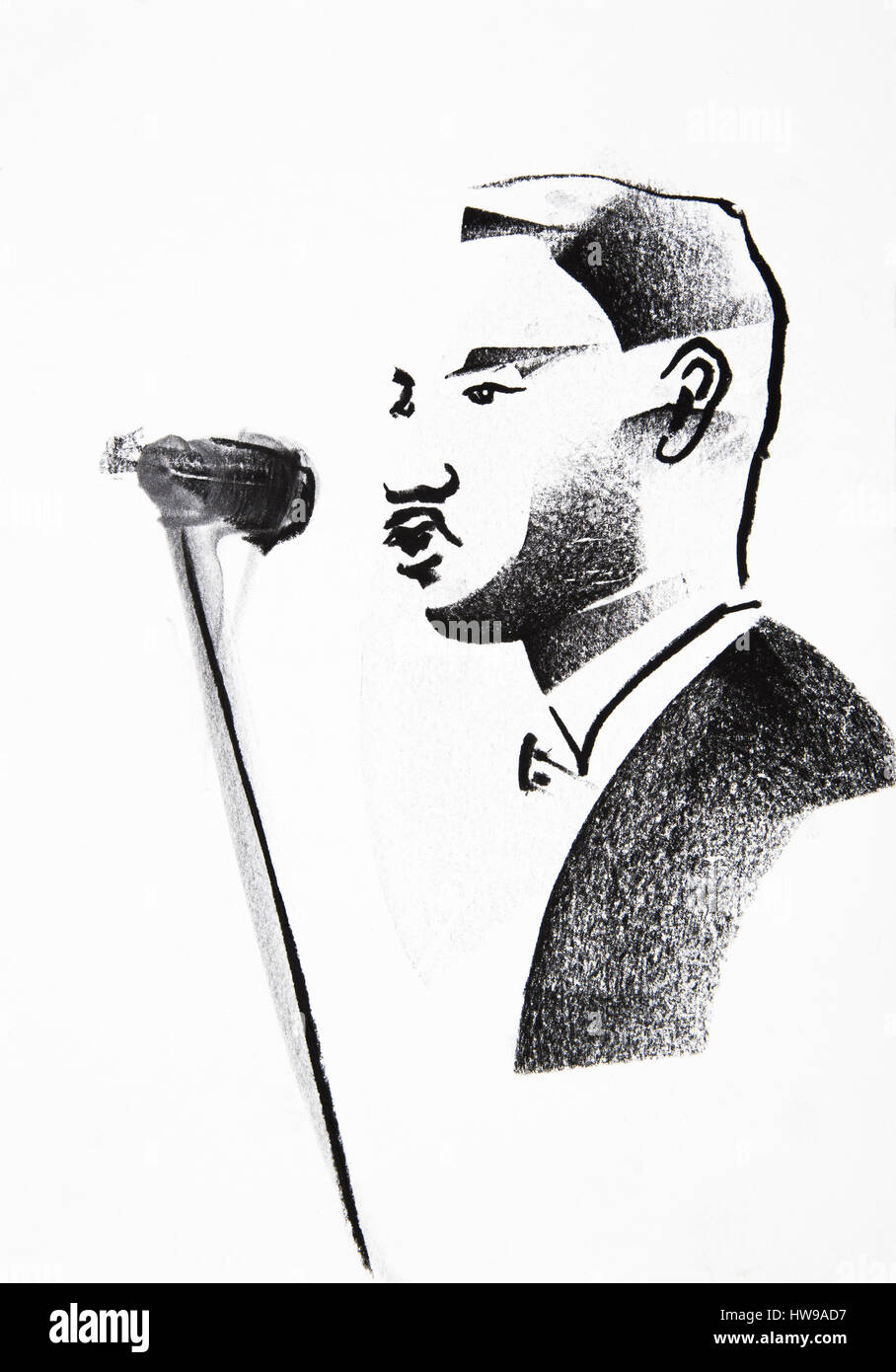 Martin Luther King Jr (1929-1968) - illustration de l'Ewa Ewa KLOS KLOS ©/Opale Banque D'Images