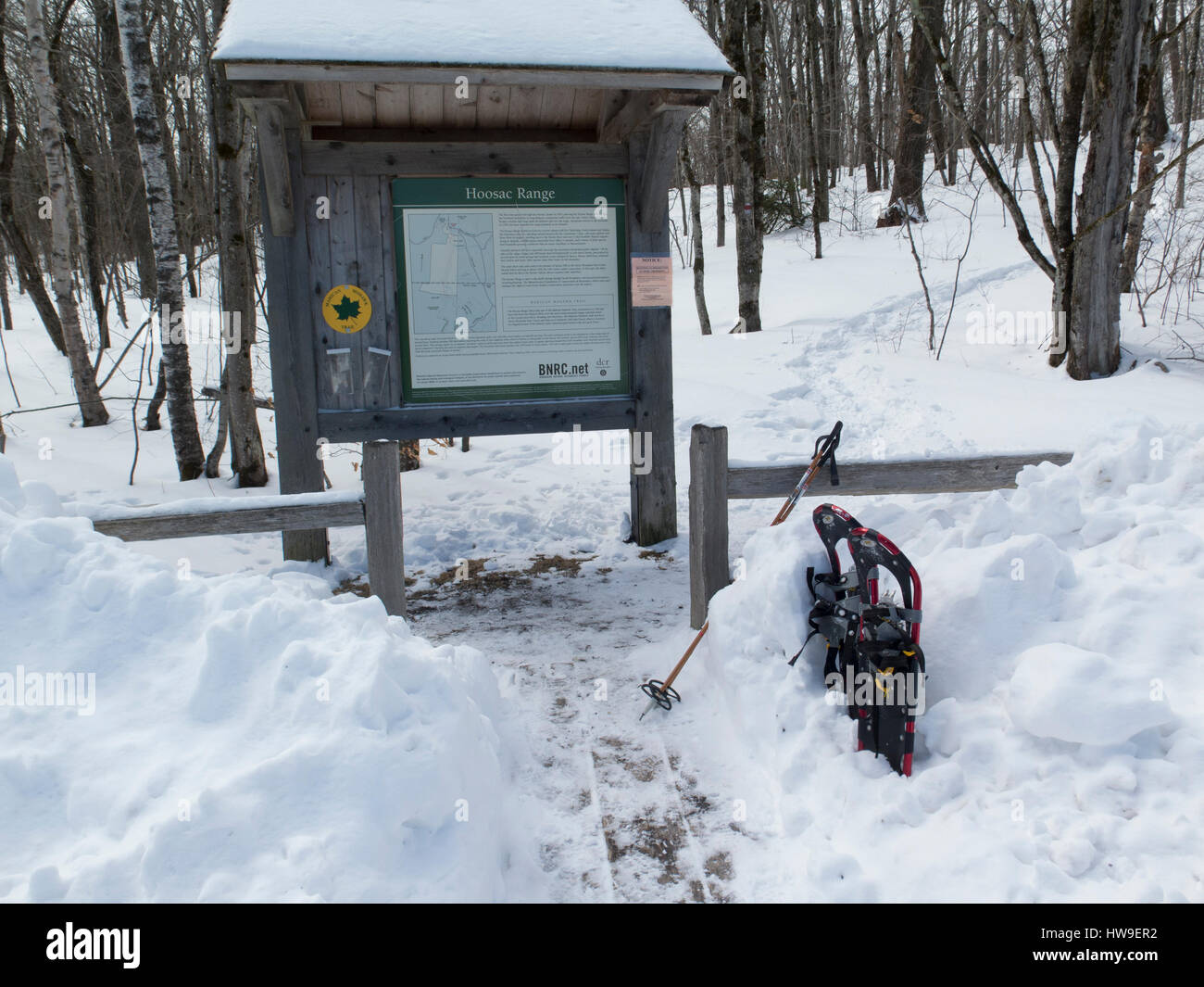 La fin de l'hiver la neige en Floride, Massachusetts. Banque D'Images