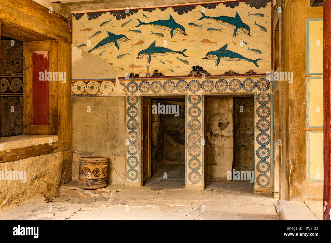 Minoan Palace de Knossos près d'Héraklion sur l'île de Crète en Grèce. Banque D'Images