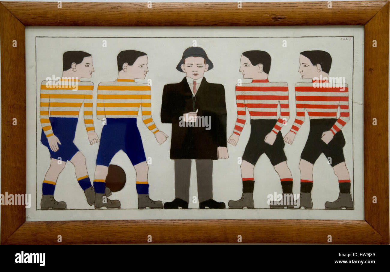 'Footballers' par Bart van der leck Banque D'Images