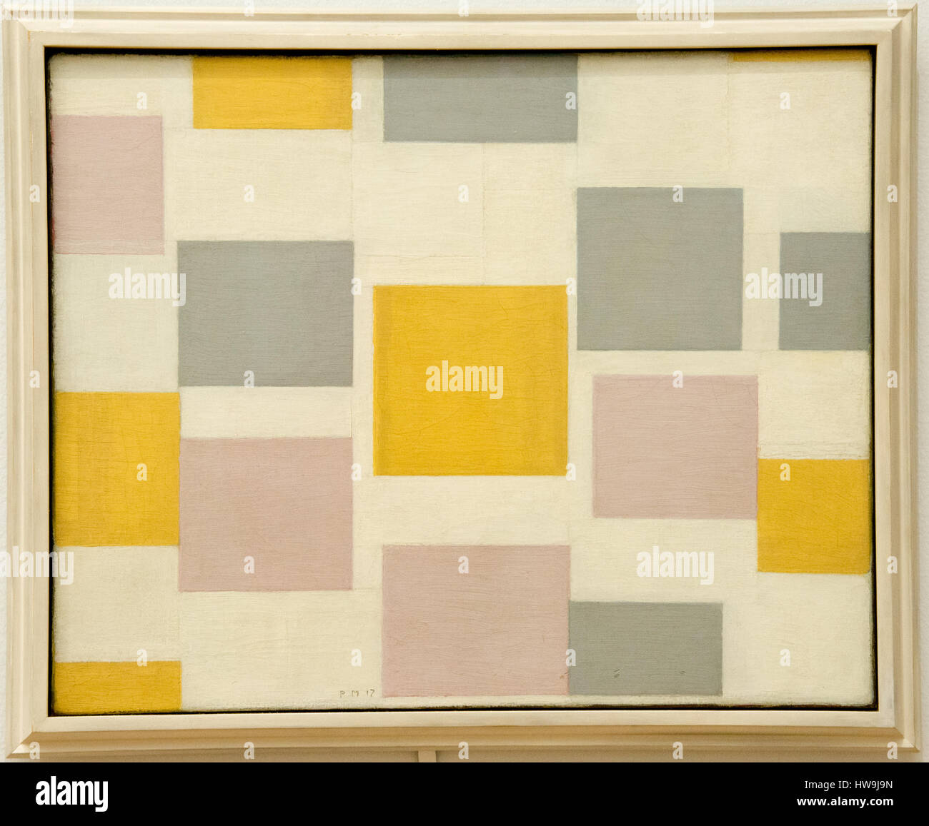 "Composition avec plans de couleur nr.5' de peintre hollandais Piet Mondrian Banque D'Images