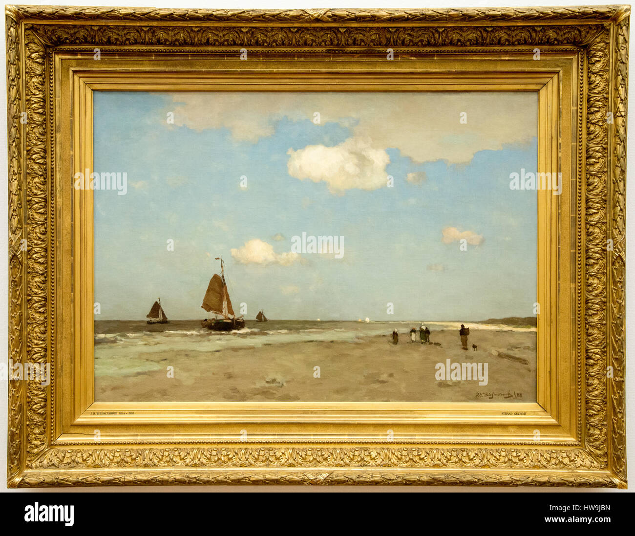 'Beach view' par Jan Hendrik weissenbruch Banque D'Images