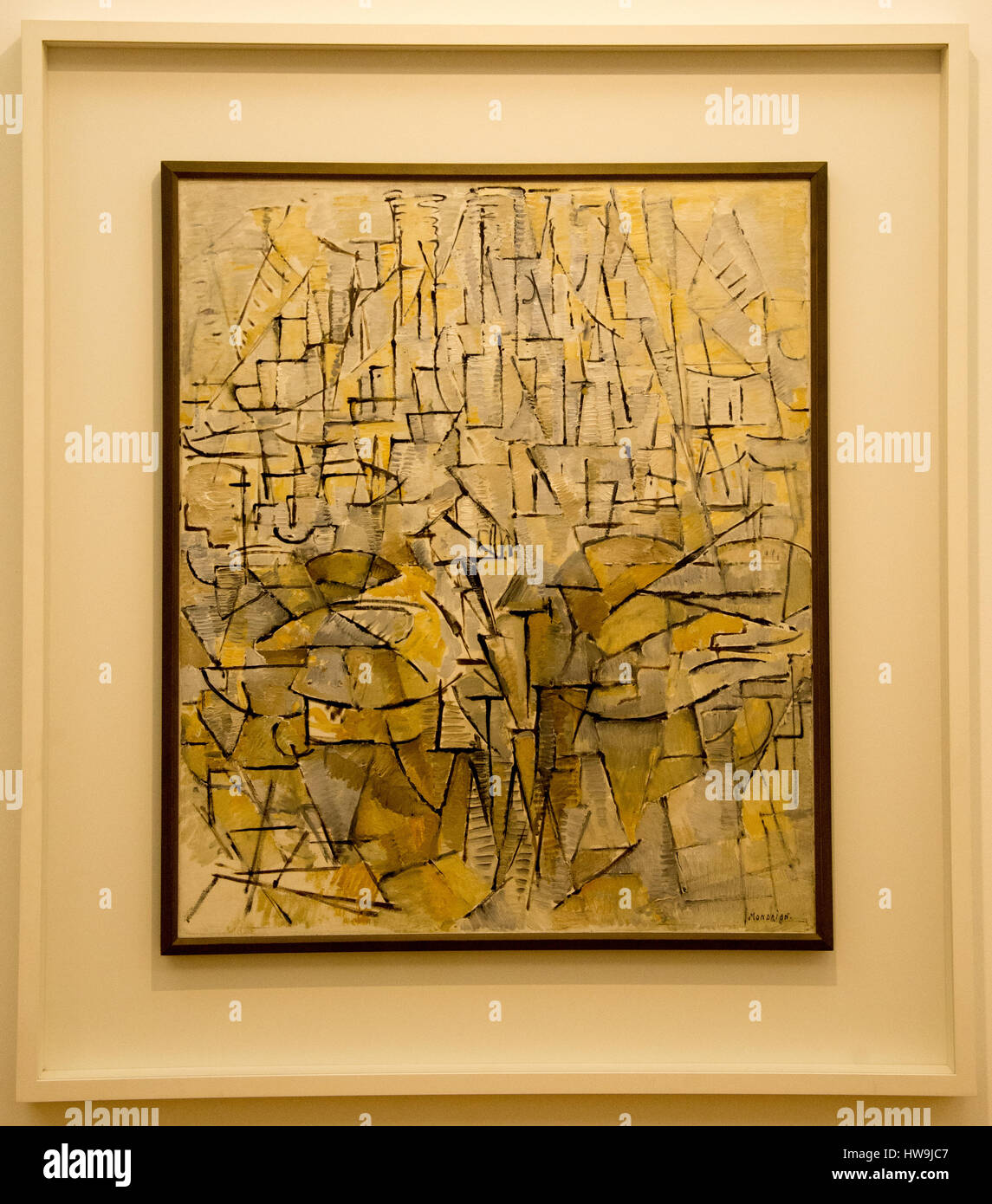 Tableau peinture 'n°4' par Piet Mondriaan Banque D'Images